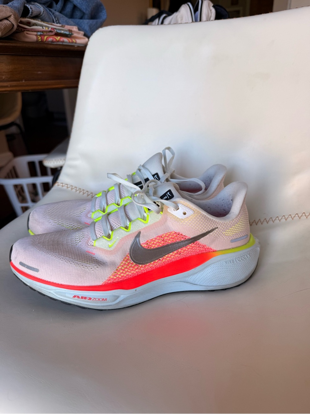Nike White & Neon Running Sneakers